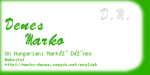 denes marko business card